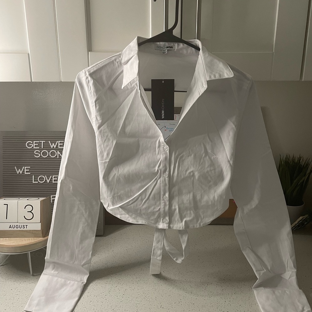 Fashion nova size M white cater to you top